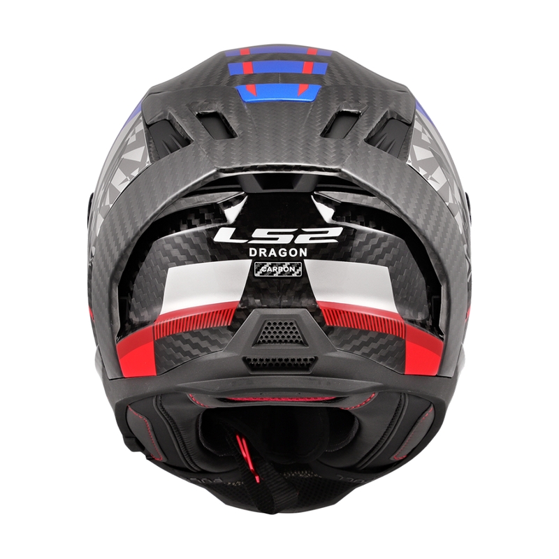 LS2 FF807 Dragon Trax blå-rød integreret motorcykelhjelm