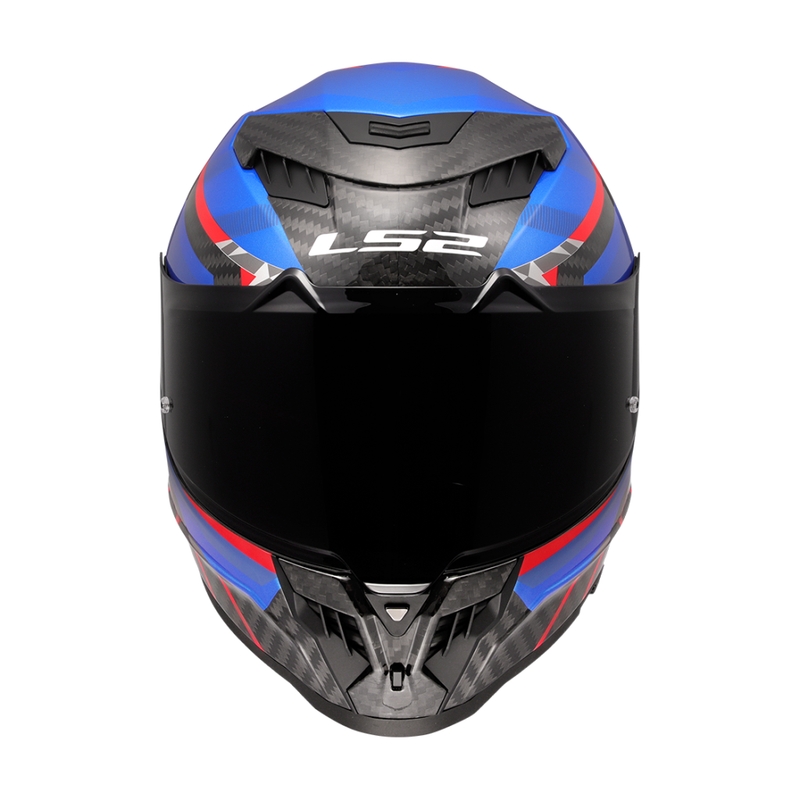 LS2 FF807 Dragon Trax blå-rød integreret motorcykelhjelm