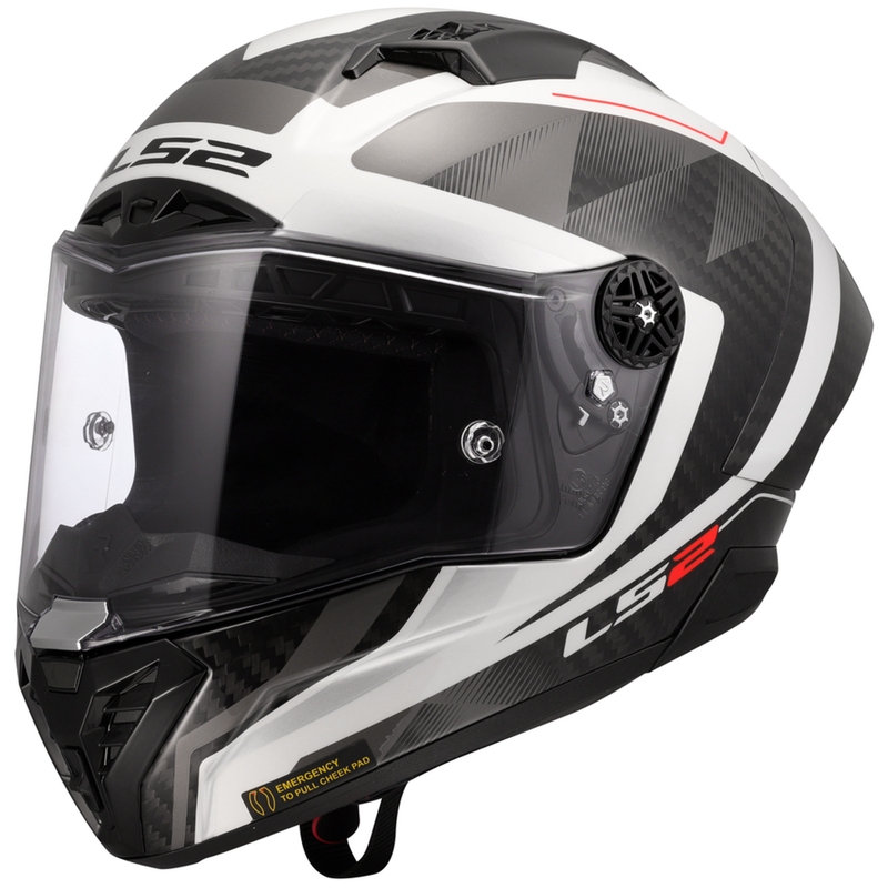 Integreret motorcykelhjelm LS2 FF805 Thunder C GP Aero Raute hvid-grå