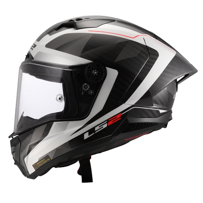 Integreret motorcykelhjelm LS2 FF805 Thunder C GP Aero Raute hvid-grå
