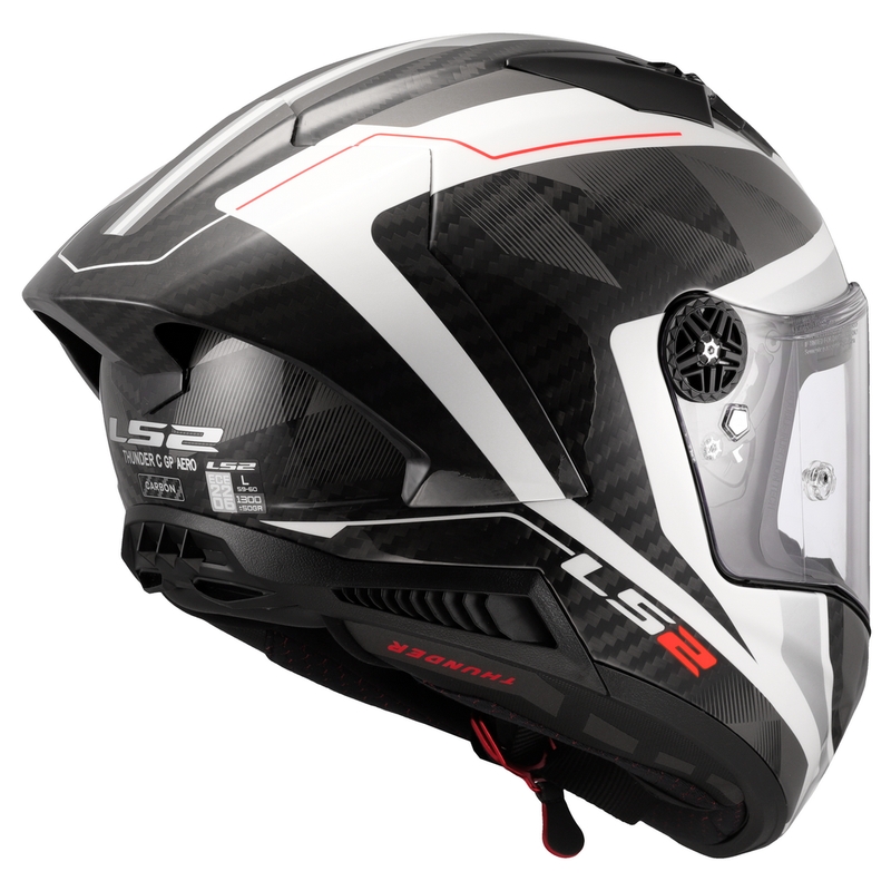 Integreret motorcykelhjelm LS2 FF805 Thunder C GP Aero Raute hvid-grå