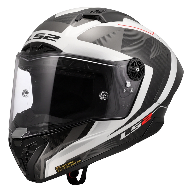 Integreret motorcykelhjelm LS2 FF805 Thunder C GP Aero Raute hvid-grå