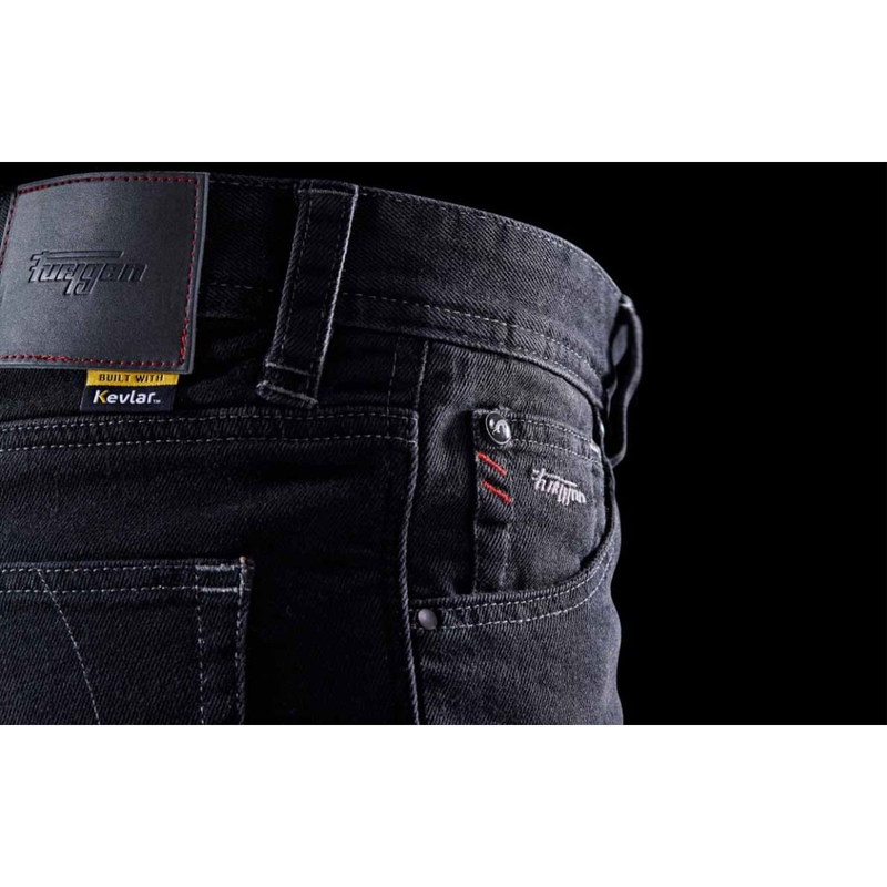 Furygan D12 X Kevlar® Straight Motorcykel Jeans Sort
