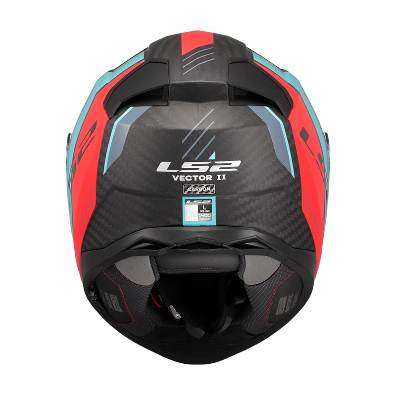 Integral motorcykelhjelm LS2 FF811 Vector II C Grid rød-turkis