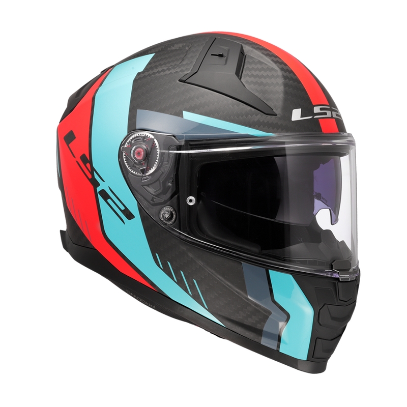 Integral motorcykelhjelm LS2 FF811 Vector II C Grid rød-turkis