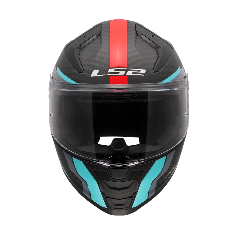 Integral motorcykelhjelm LS2 FF811 Vector II C Grid rød-turkis