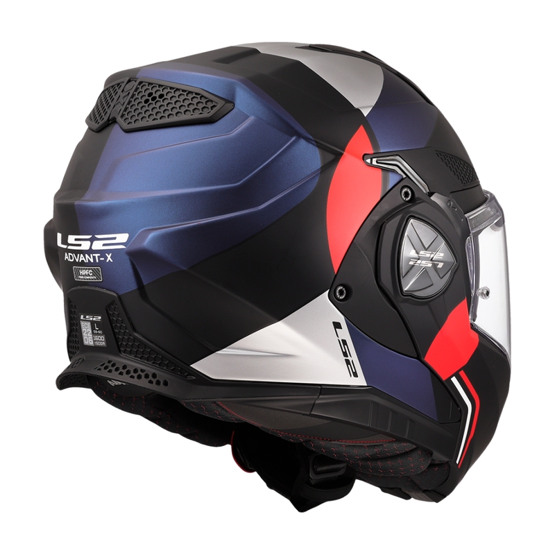 LS2 FF901 Advant X Ultra blå-rød flip-up motorcykelhjelm