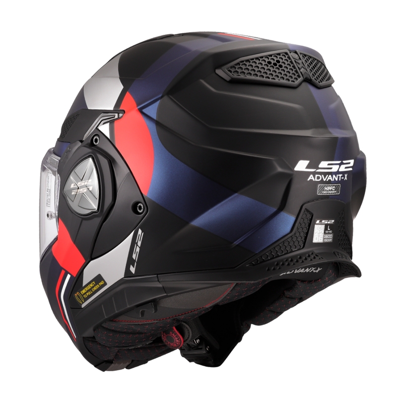 LS2 FF901 Advant X Ultra blå-rød flip-up motorcykelhjelm