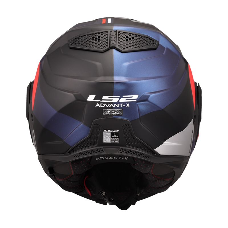 LS2 FF901 Advant X Ultra blå-rød flip-up motorcykelhjelm