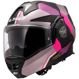 LS2 FF901 Advant X Ultra grå-lilla flip-up motorcykelhjelm