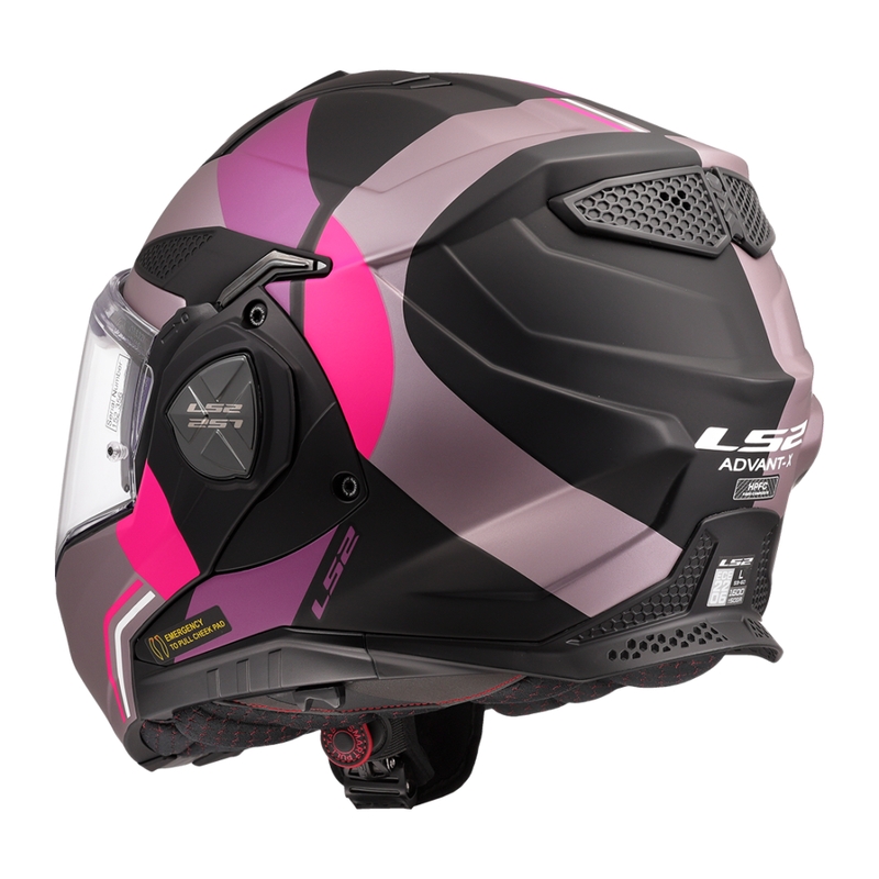 LS2 FF901 Advant X Ultra grå-lilla flip-up motorcykelhjelm