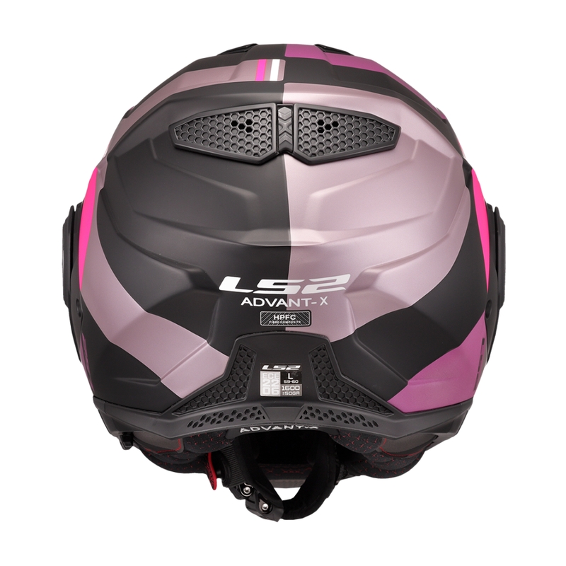 LS2 FF901 Advant X Ultra grå-lilla flip-up motorcykelhjelm