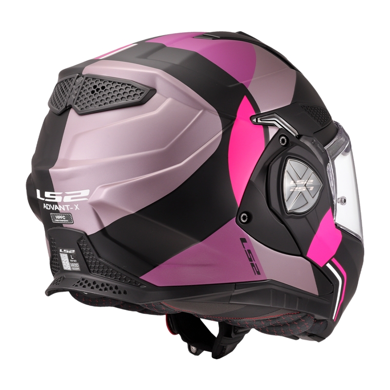LS2 FF901 Advant X Ultra grå-lilla flip-up motorcykelhjelm