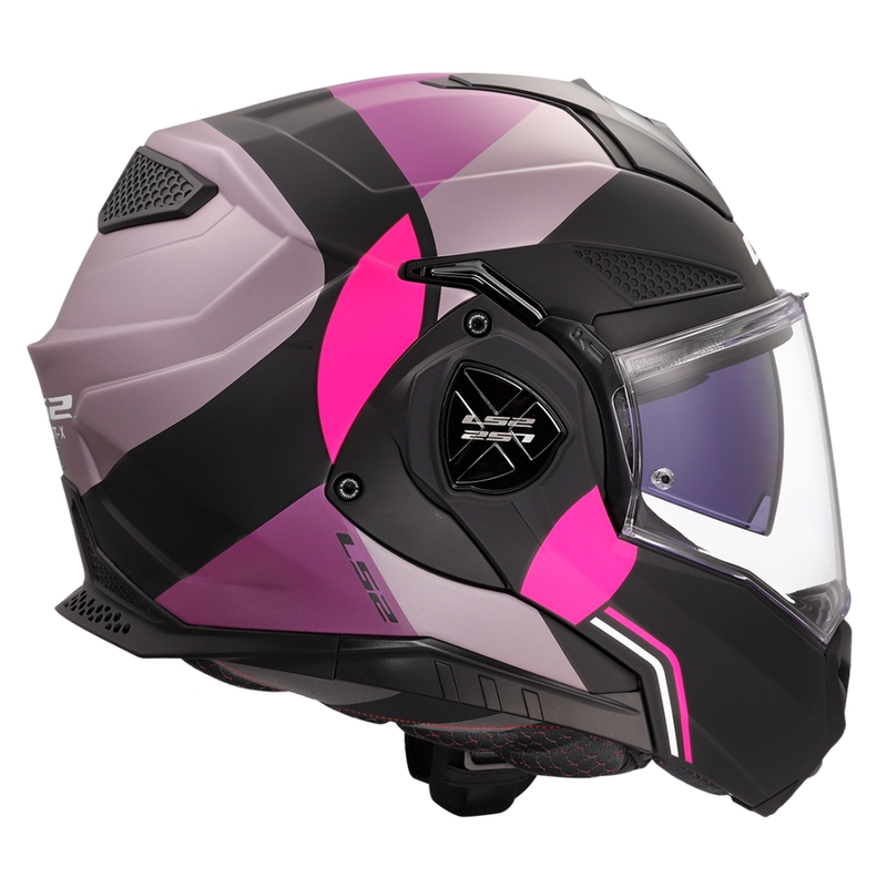 LS2 FF901 Advant X Ultra grå-lilla flip-up motorcykelhjelm