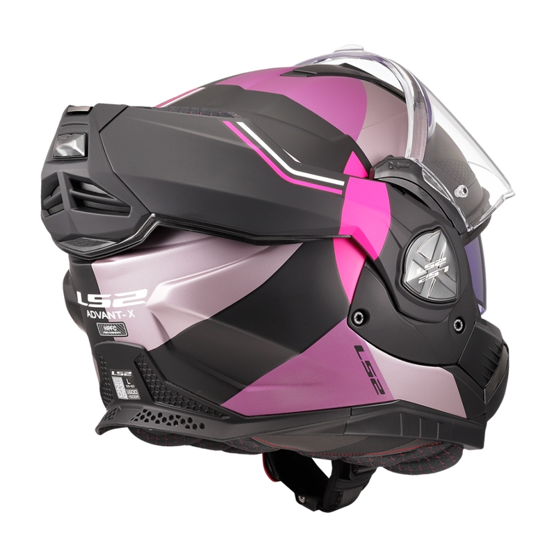 LS2 FF901 Advant X Ultra grå-lilla flip-up motorcykelhjelm