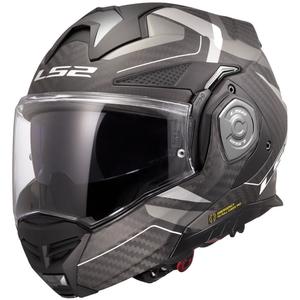 LS2 FF901 Advant X C Horizon sølvgrå flip-up motorcykelhjelm