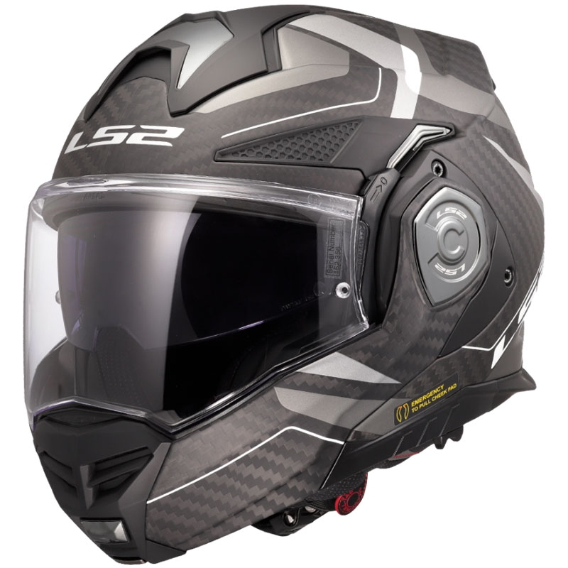 LS2 FF901 Advant X C Horizon sølvgrå flip-up motorcykelhjelm
