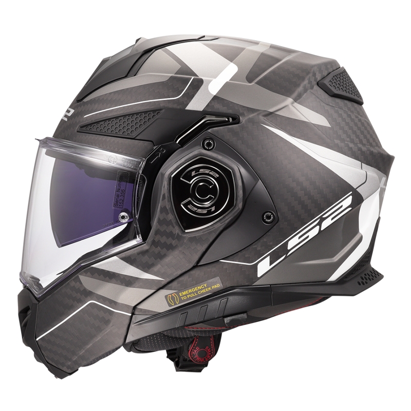 LS2 FF901 Advant X C Horizon sølvgrå flip-up motorcykelhjelm