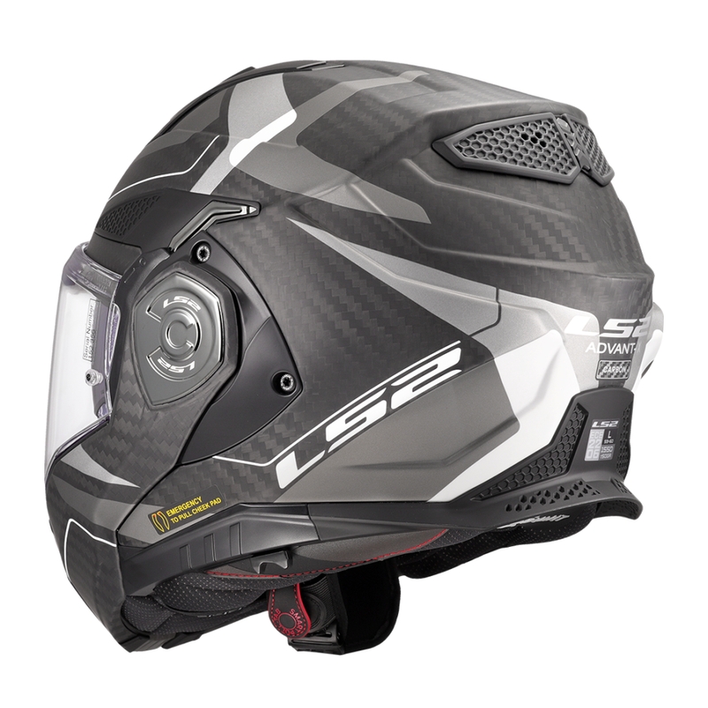 LS2 FF901 Advant X C Horizon sølvgrå flip-up motorcykelhjelm