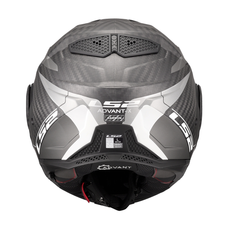 LS2 FF901 Advant X C Horizon sølvgrå flip-up motorcykelhjelm