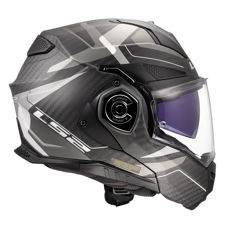 LS2 FF901 Advant X C Horizon sølvgrå flip-up motorcykelhjelm