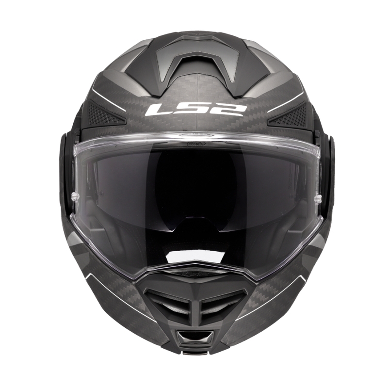LS2 FF901 Advant X C Horizon sølvgrå flip-up motorcykelhjelm