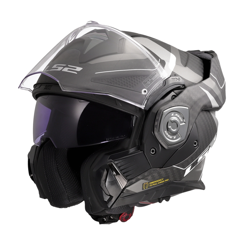 LS2 FF901 Advant X C Horizon sølvgrå flip-up motorcykelhjelm