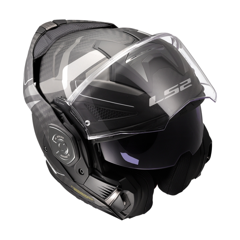 LS2 FF901 Advant X C Horizon sølvgrå flip-up motorcykelhjelm