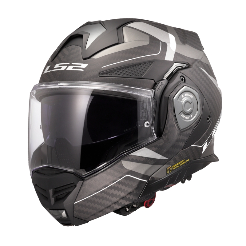 LS2 FF901 Advant X C Horizon sølvgrå flip-up motorcykelhjelm