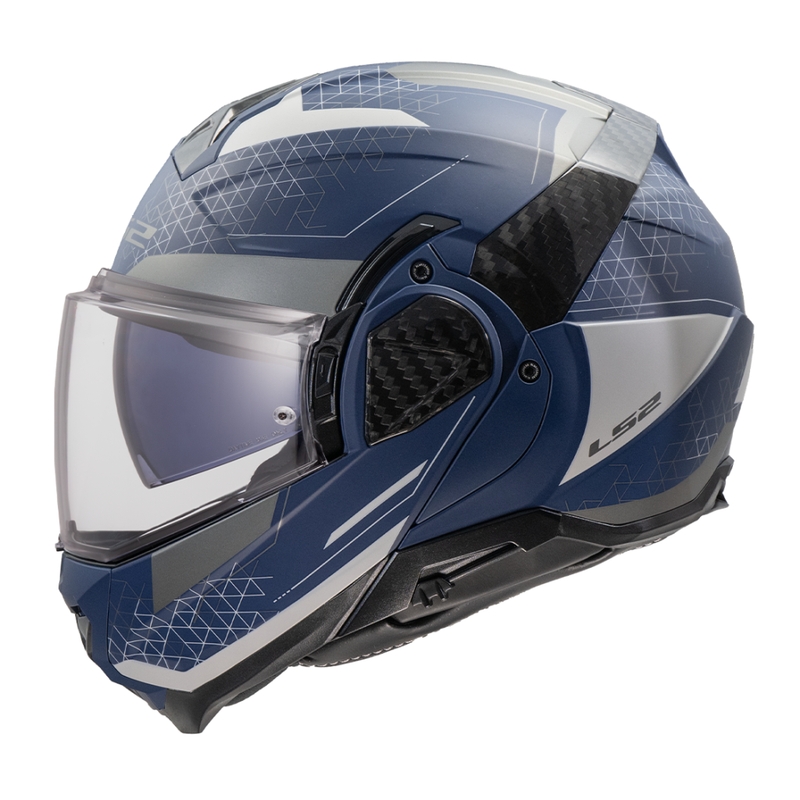 Flip-up motorcykelhjelm LS2 FF910 Advant II Astral mat blågrå