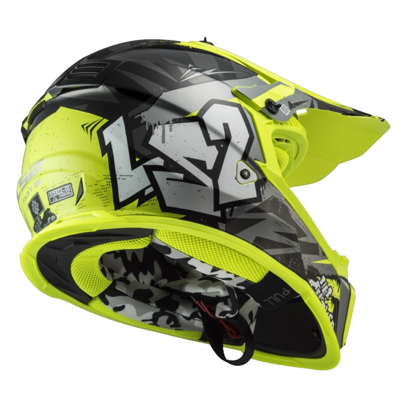 Motocrosshjelm til børn LS2 MX437 Fast EVO Mini Crusher sort-gul