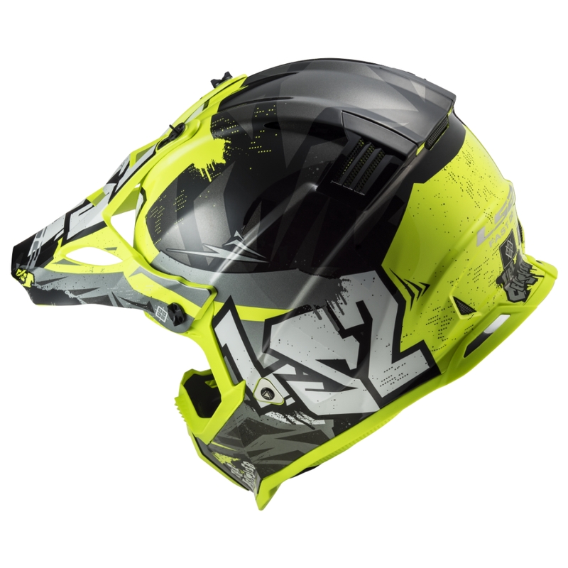 Motocrosshjelm til børn LS2 MX437 Fast EVO Mini Crusher sort-gul