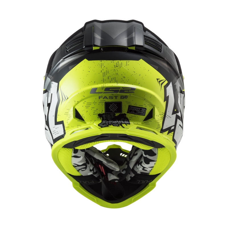 Motocrosshjelm til børn LS2 MX437 Fast EVO Mini Crusher sort-gul