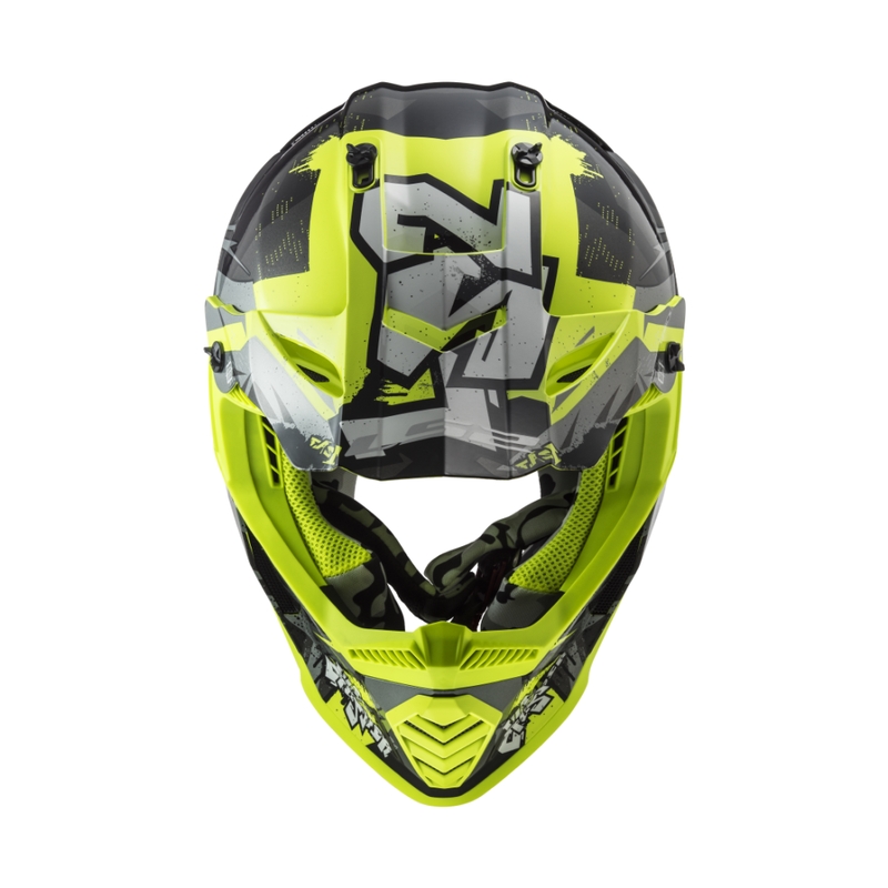 Motocrosshjelm til børn LS2 MX437 Fast EVO Mini Crusher sort-gul