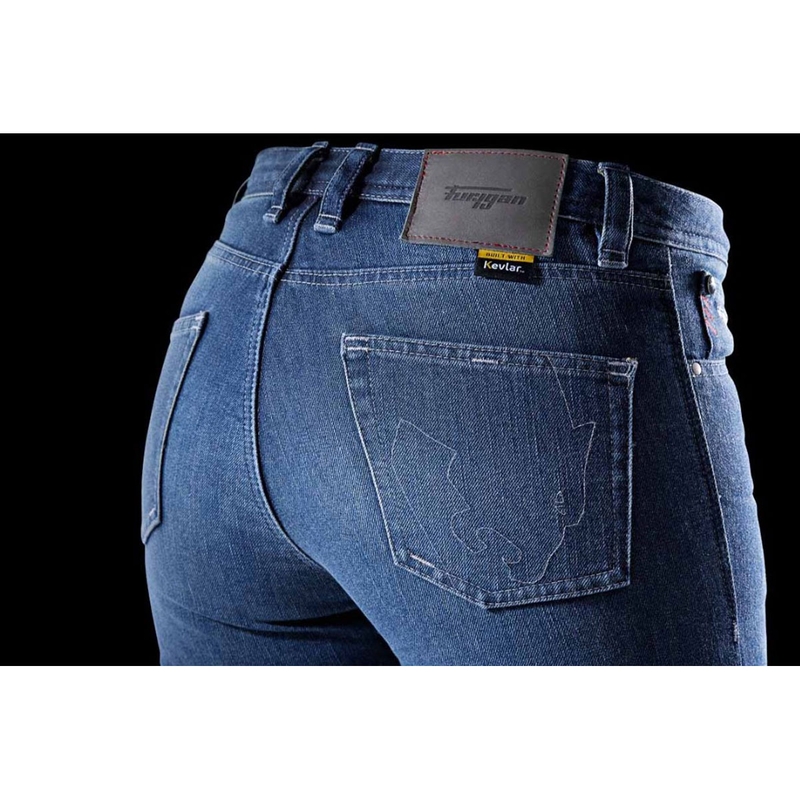 Furygan Kate X Kevlar® Straight Dame Motorcykel Jeans Blå