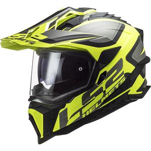 Enduro-motorcykelhjelm LS2 MX701 C Explorer Alter matsort-fluogul