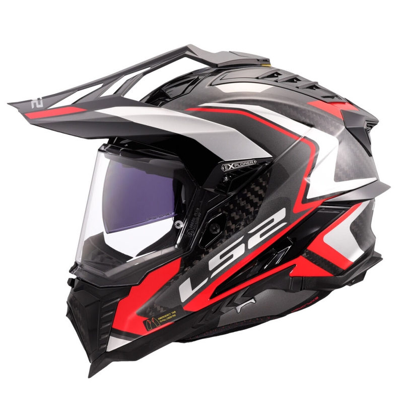 Enduro-motorcykelhjelm LS2 MX701 Explorer C Frontier II rød
