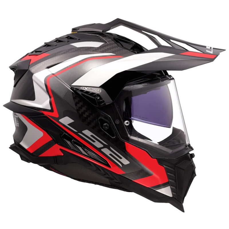 Enduro-motorcykelhjelm LS2 MX701 Explorer C Frontier II rød