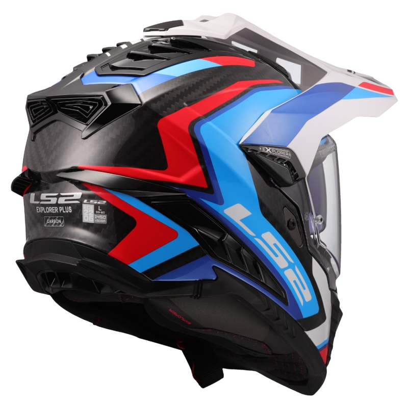 Enduro motorcykelhjelm LS2 MX701 Explorer C Frontier II hvid-blå