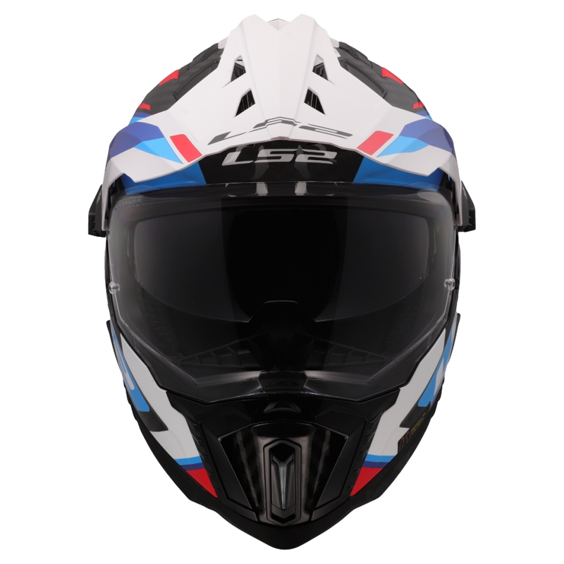 Enduro motorcykelhjelm LS2 MX701 Explorer C Frontier II hvid-blå