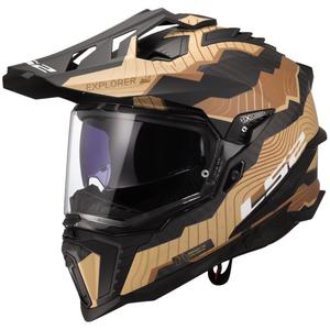 Enduro-motorcykelhjelm LS2 MX701 Explorer C Trick brun-sand