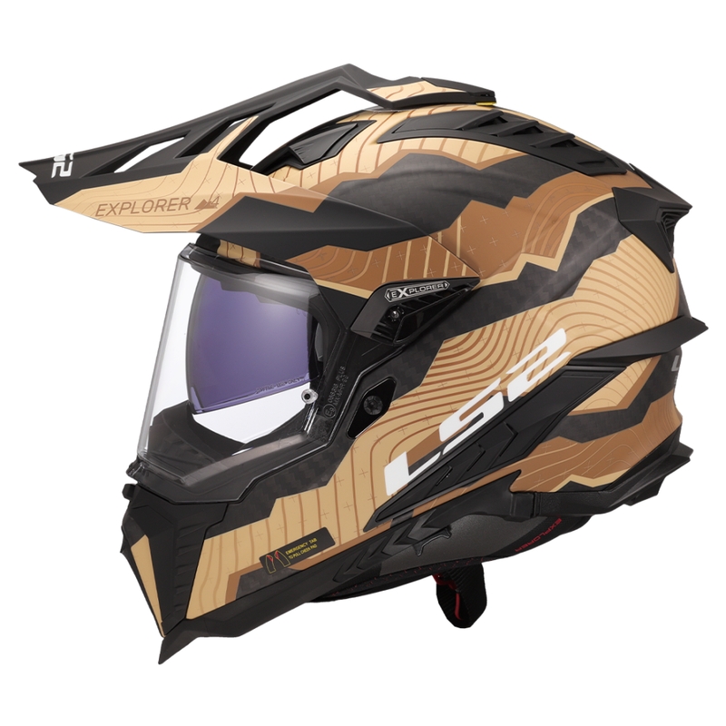 Enduro-motorcykelhjelm LS2 MX701 Explorer C Trick brun-sand