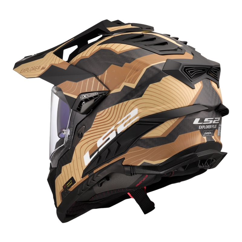 Enduro-motorcykelhjelm LS2 MX701 Explorer C Trick brun-sand