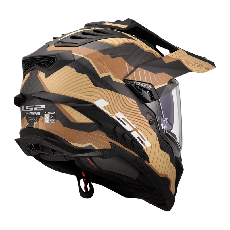 Enduro-motorcykelhjelm LS2 MX701 Explorer C Trick brun-sand