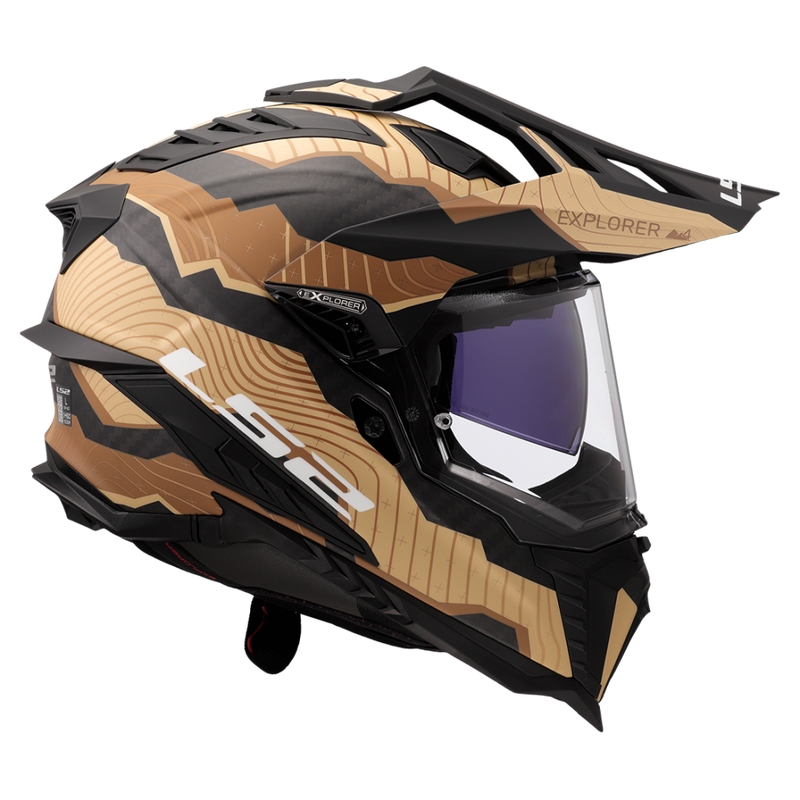 Enduro-motorcykelhjelm LS2 MX701 Explorer C Trick brun-sand