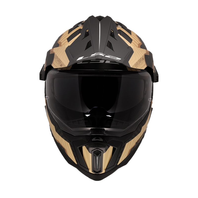 Enduro-motorcykelhjelm LS2 MX701 Explorer C Trick brun-sand