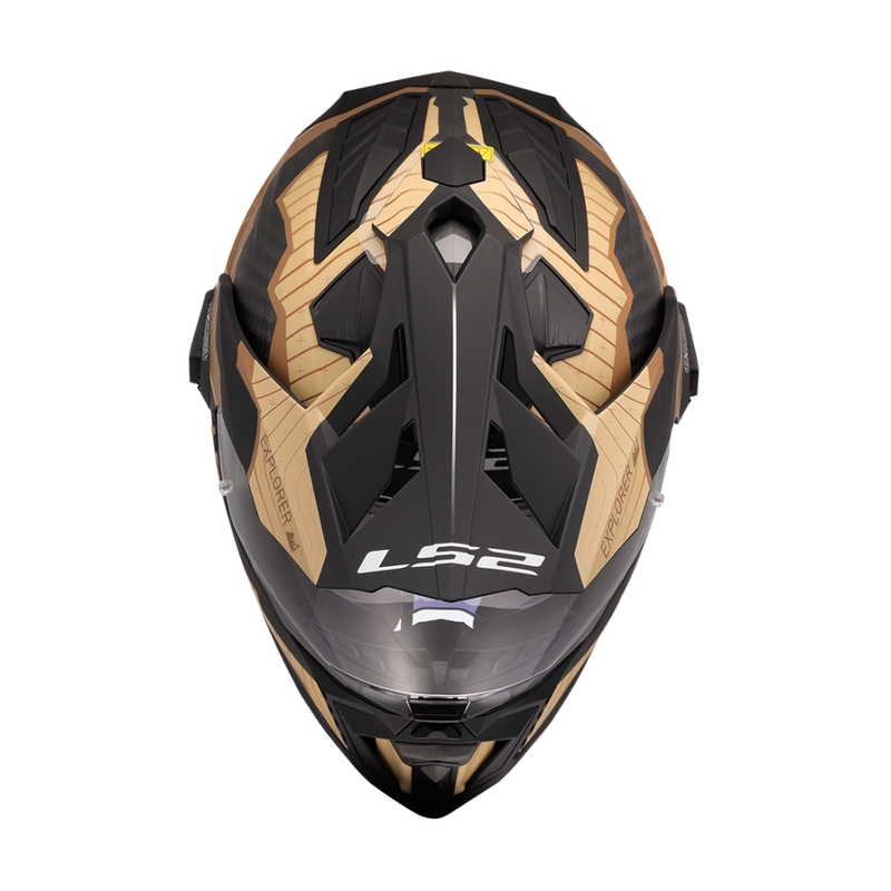 Enduro-motorcykelhjelm LS2 MX701 Explorer C Trick brun-sand