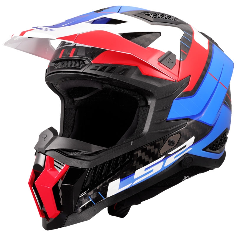 Motocrosshjelm LS2 MX703 X-Force Galuo hvid-rød-blå