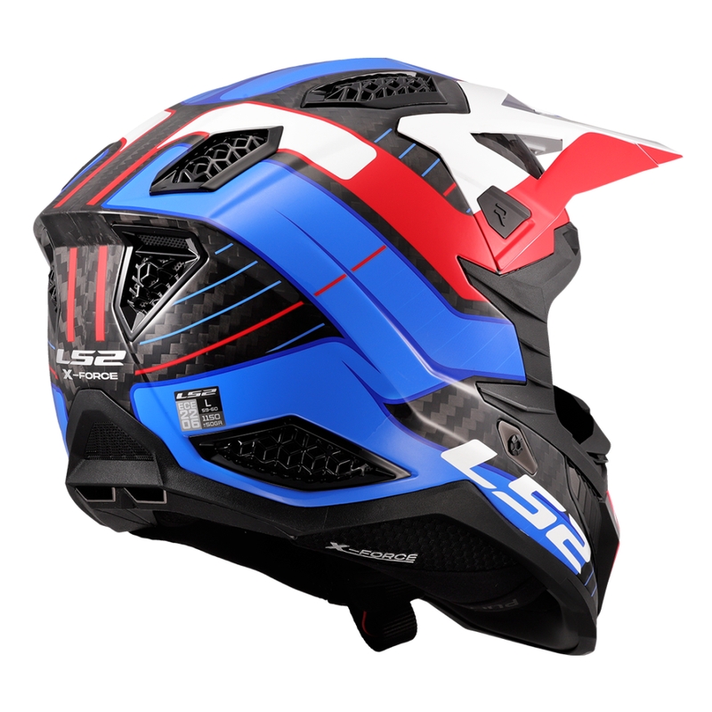 Motocrosshjelm LS2 MX703 X-Force Galuo hvid-rød-blå
