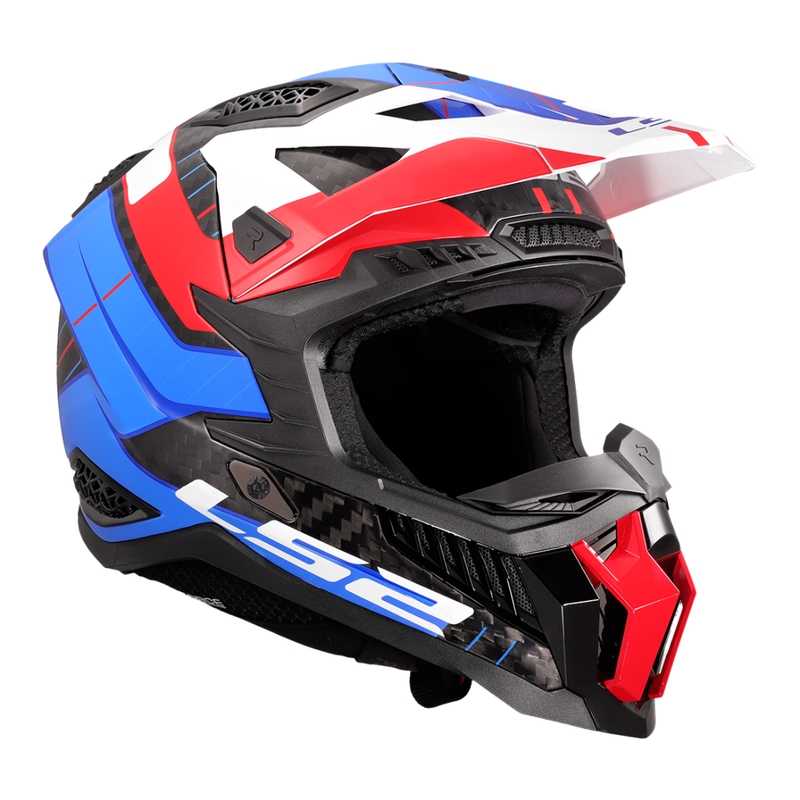 Motocrosshjelm LS2 MX703 X-Force Galuo hvid-rød-blå